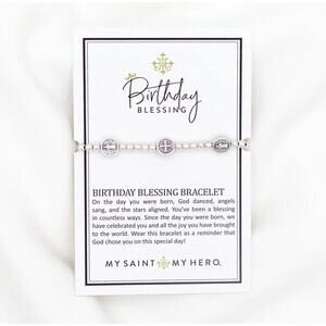 Birthday Gift Set Blessing Bracelet Silver Benedictine Druzy Earrings Spiritual